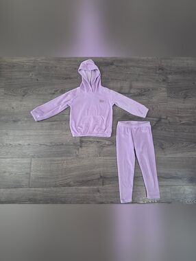 Juicy Couture Lavender Velour Ribbed Hoodie & Leggings Outfit Size 3t